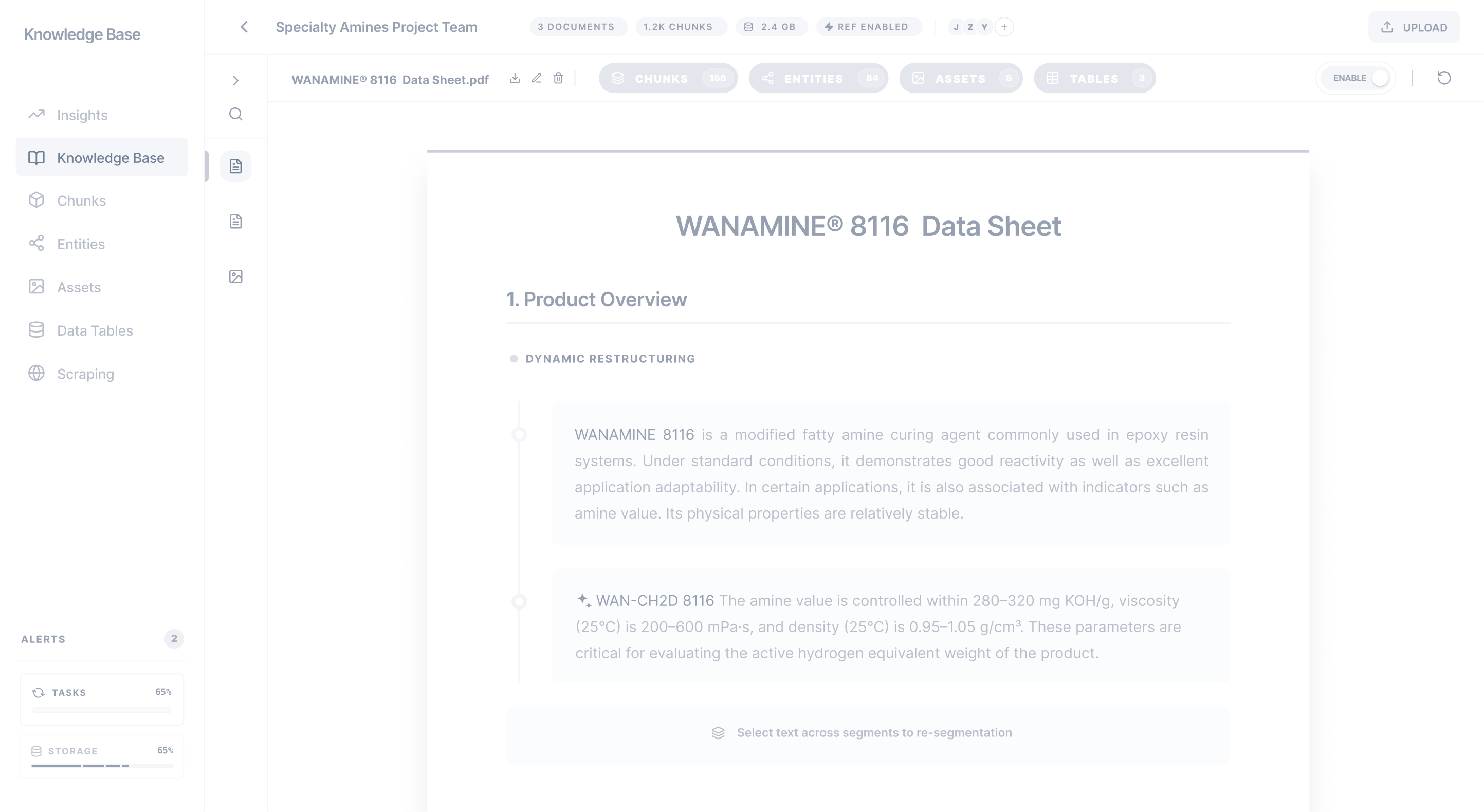 Zenative knowledge base system interface base view